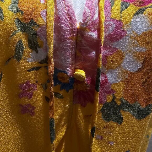 FARM Rio XL Floral Blouse Women Boho Tropical Festival Cottagecore Statement Top - Picture 7 of 12